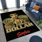 tapis salon décoratif portrait cinéma noir blanc moderne grand tapis sol maison intérieur
