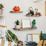 étagères murales bois clair foncé étagères flottantes rustiques bohèmes multifonctionnelles photos décoration plantes