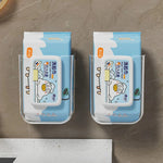 rangement mural adhésif transparent double compartiment moderne boîte lingettes réutilisable multiple stockage