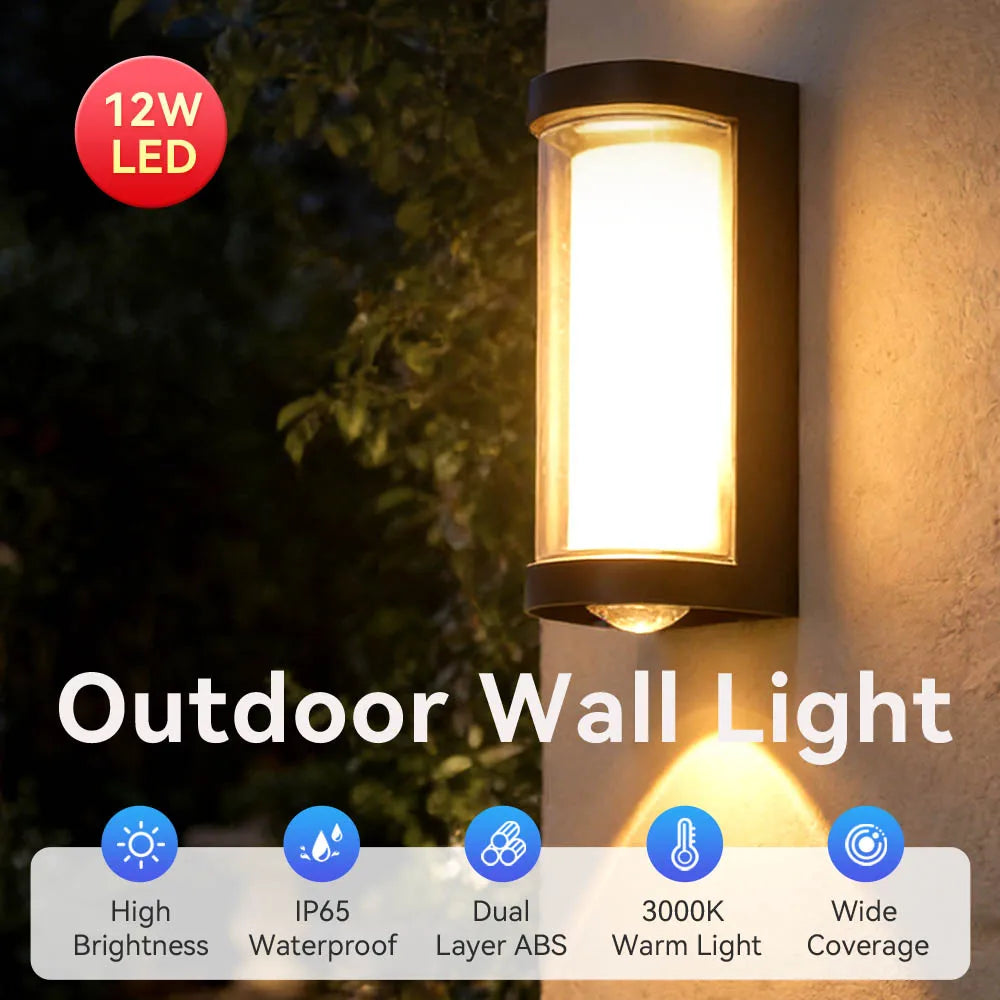 lampe murale extérieure moderne noire fixée ipx4 85265v led an