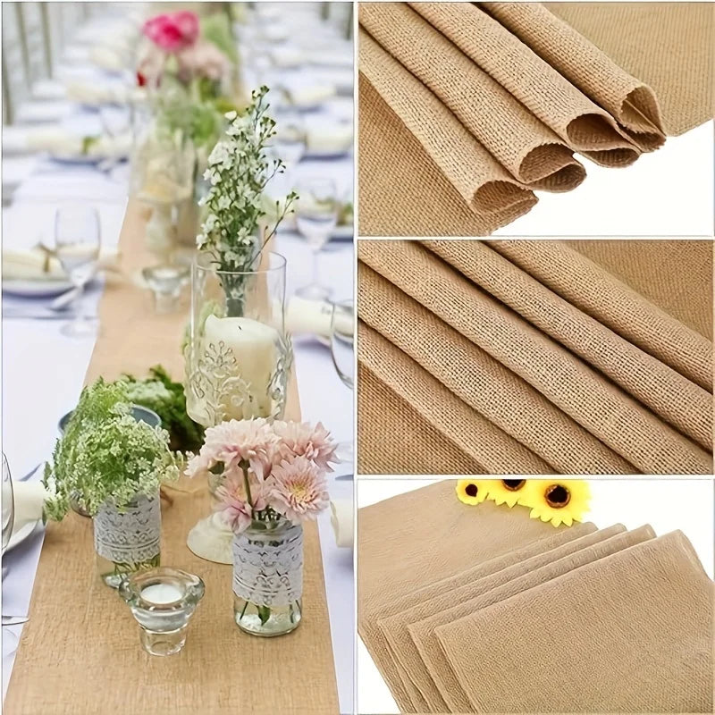 nappe table tissu texturé beige rustique saisonnalité noël halloween carnaval mariage rusticité farmhouse