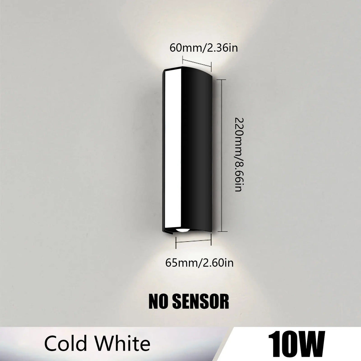 applique murale led extérieure ip66 étanche noir moderne vis flux lumineux 249 2000 lumens