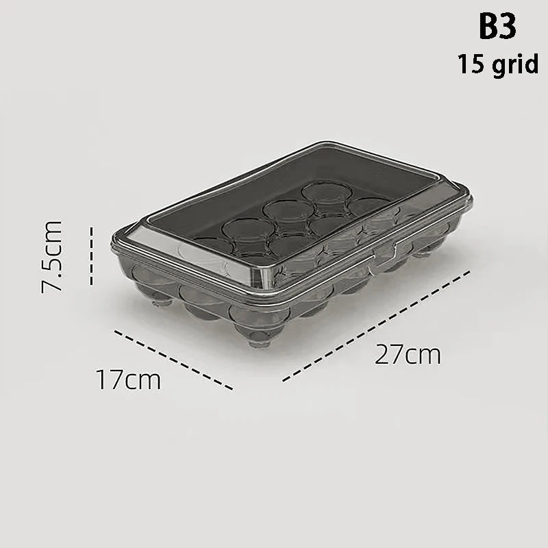 boîtes œufs transparentes poignées couleurs noir vert olive moderne pratique conteneur réfrigérateur