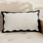 coussin décoratif moderne motif floral blanc nordique polyester jacquard adhésif