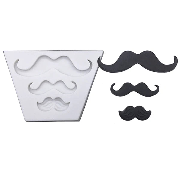 moules silicone gâteaux pâtisserie motifs moustaches nœuds papillon décorations cupcakes