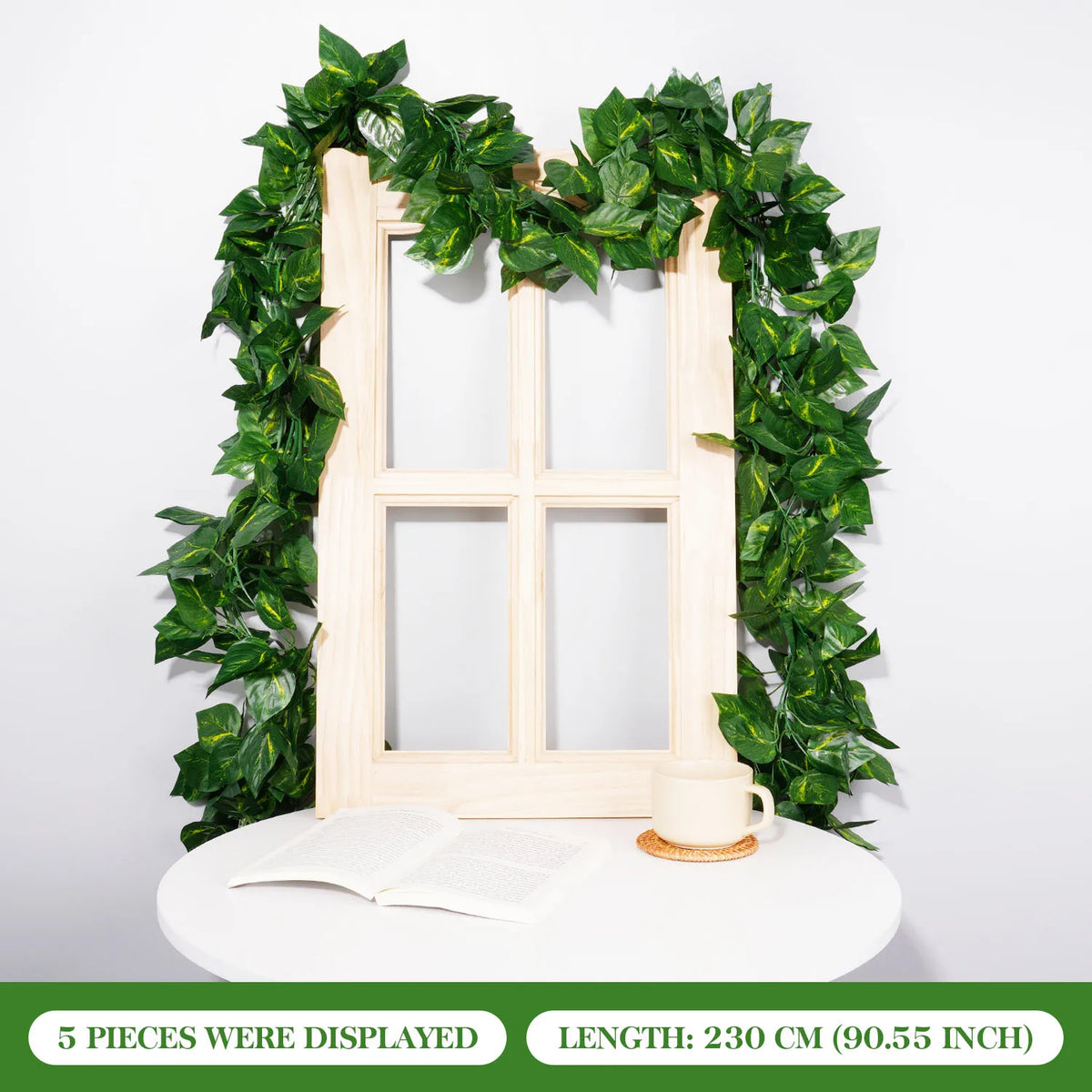 guirlande végétale artificielle feuilles vertes modernes décoration extérieure accrochée adhésif maison jardin anniversaire exposition