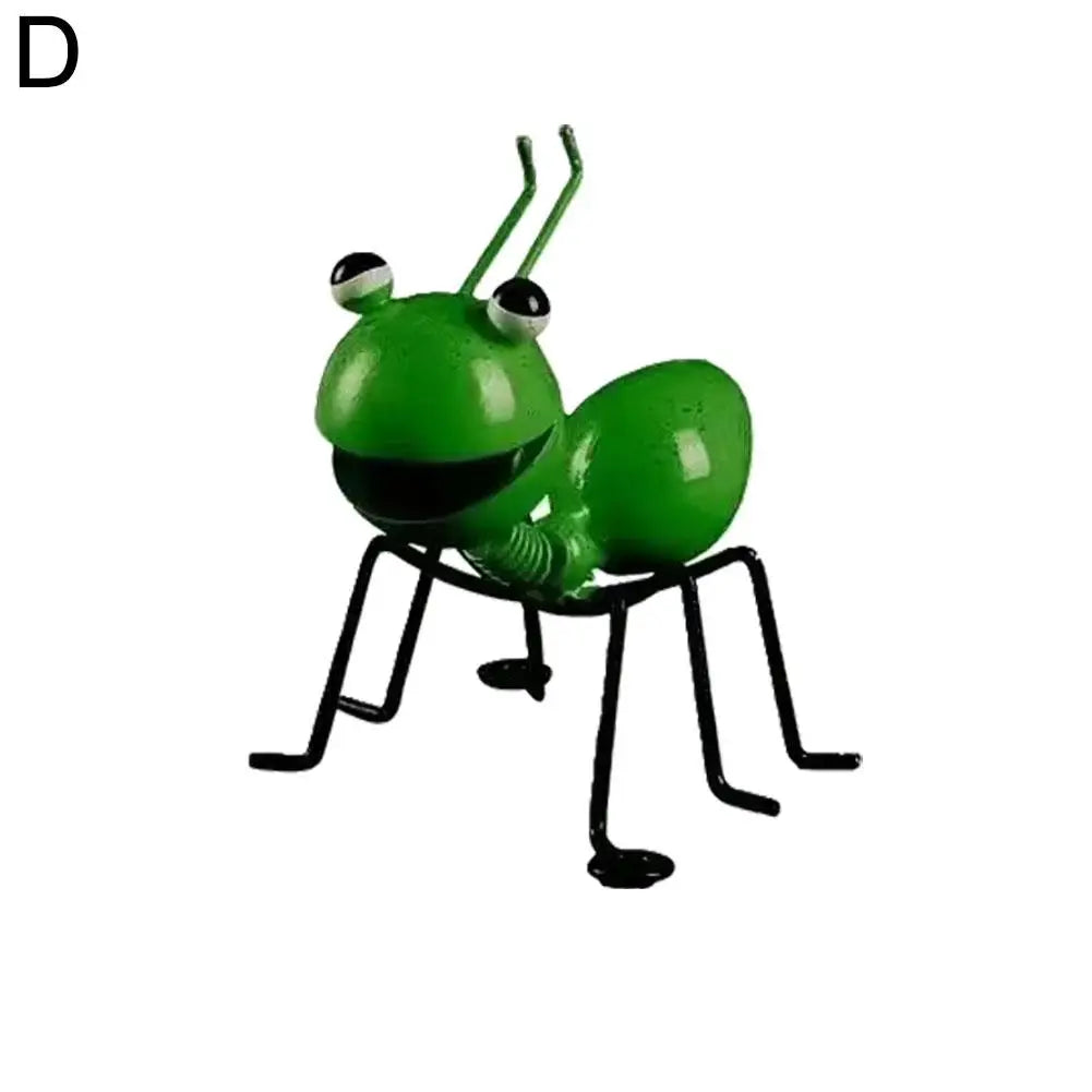 figurines insectes métal brillant vert bleu orange rouge artisanal moderneextérieur jardin décoration