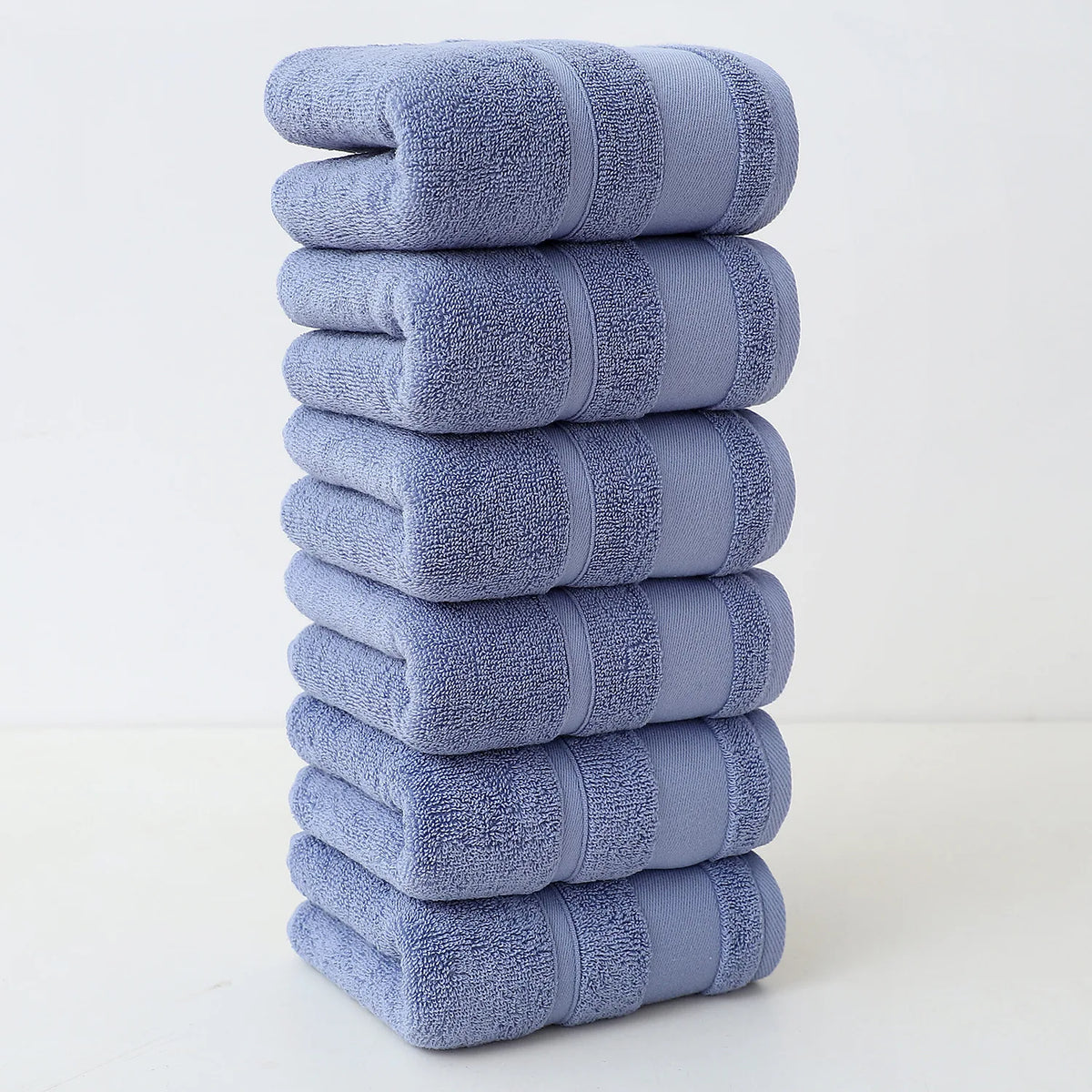 serviettes coton absorbantes 30x60cm noir blanc beige rose bleu unies modernes