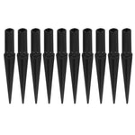 supports lampe solaire plastique noir lisses coniques jardin facile installer sans outils pack dix