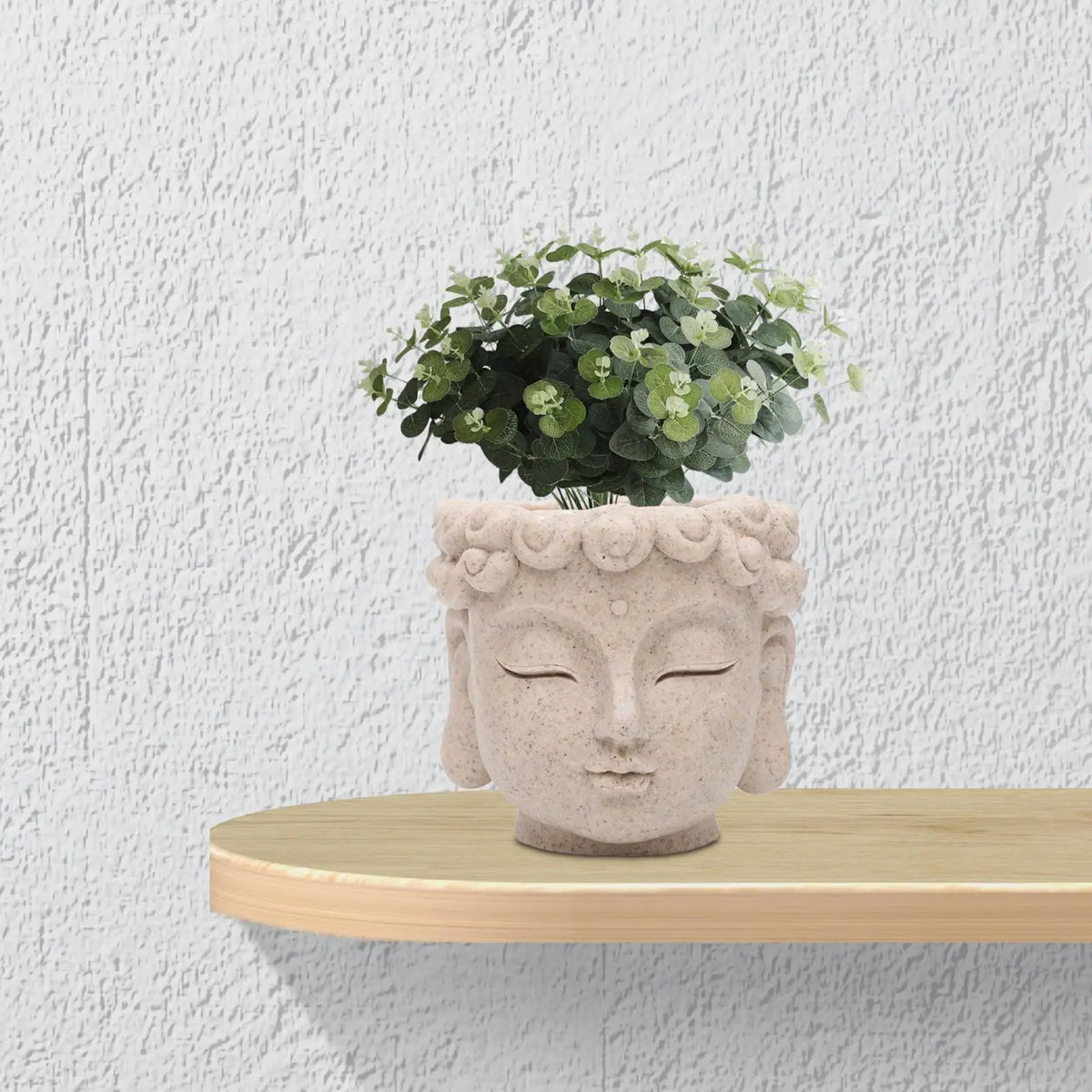 pot fleur résine tête bouddha moderne cache pot intérieur extérieur drainage ornement zen jardin
