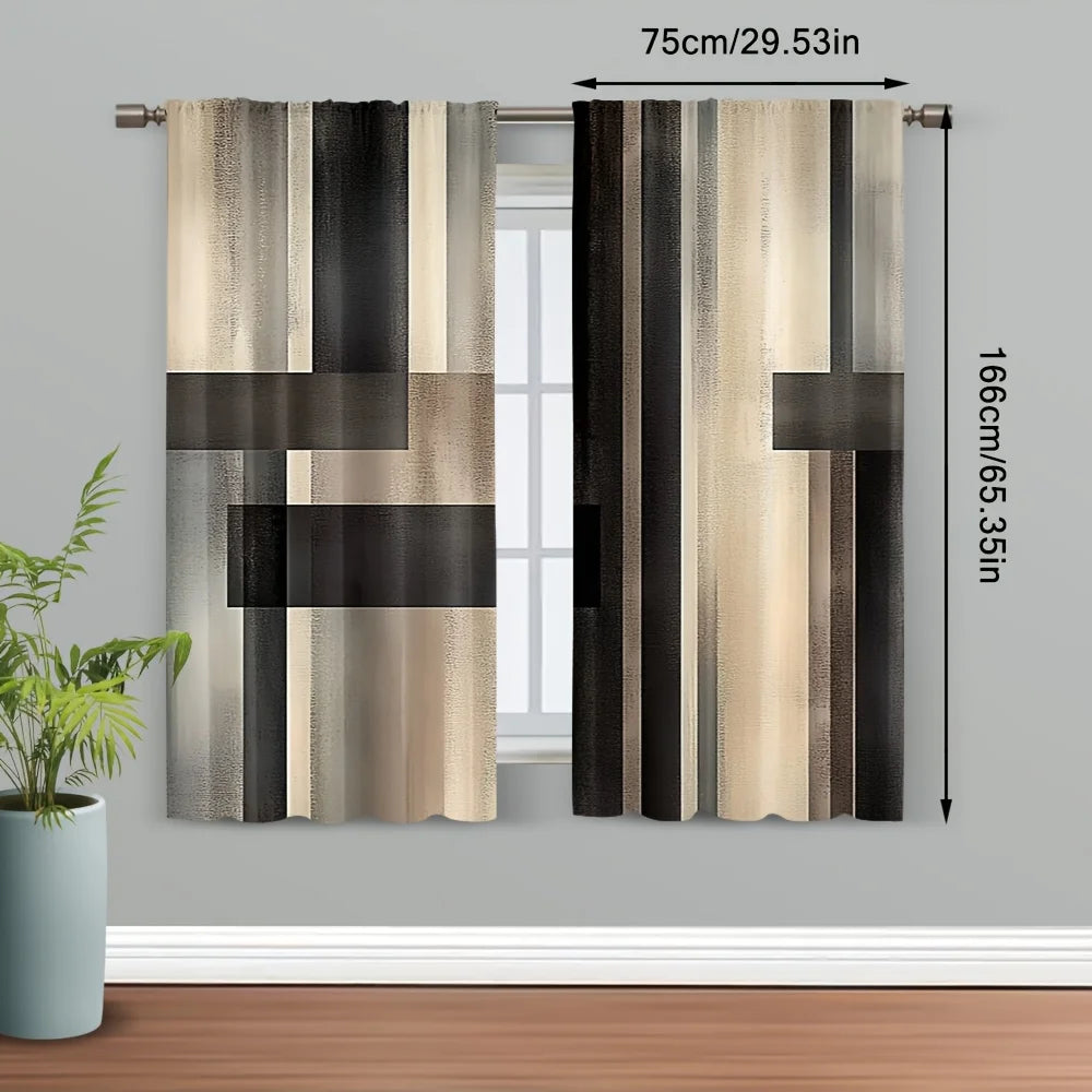 rideau tubulaire moderne pièces polyester opaque motif géométrique gris fenêtre chambre bureauhôtel