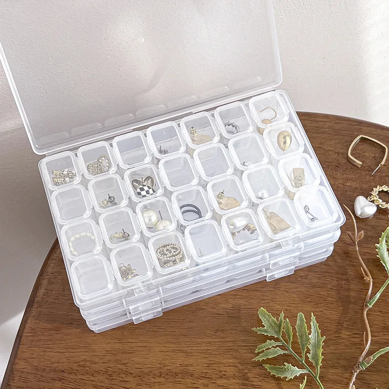 boîtes rangement bijoux transparentes modernes 56 grilles 28 grilles clips fermeture