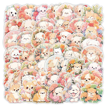 sticker animal dessin animé enfant kawaii fleurs adhésif imperméable collection papeterie