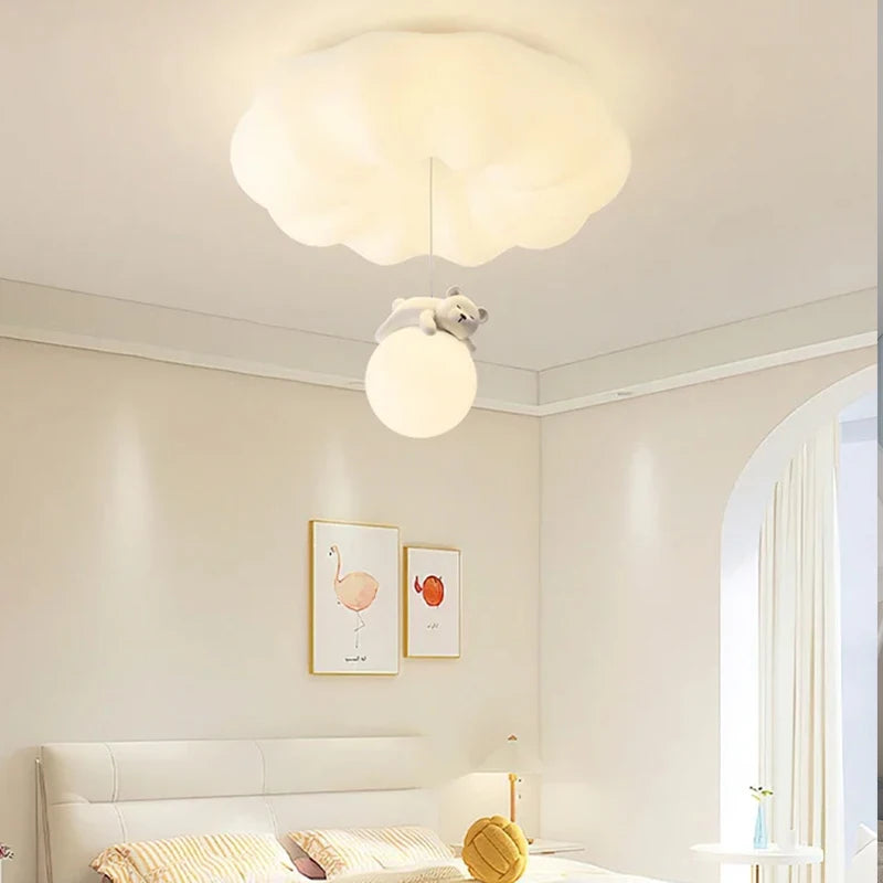 plafonniers led tricolore nuages étoiles enfantins moderne blanc bleu beige