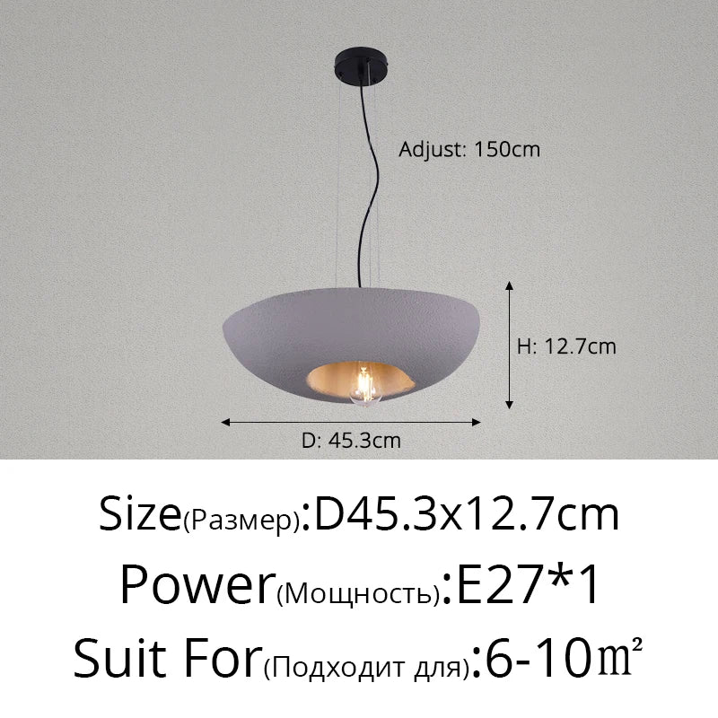 Suspension lumineuse moderne noir gris grains ciment opacité câble suspendu salon chambre