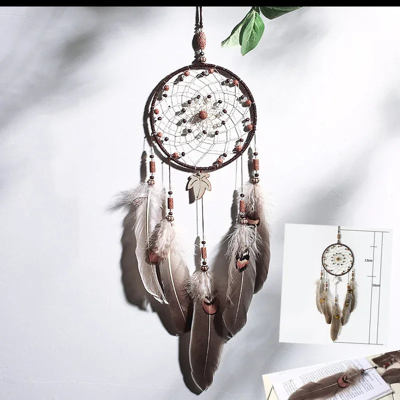 Attrape rêves lumineux multicolores plumes décoration chambre Boho chic éviter maux cadeau original