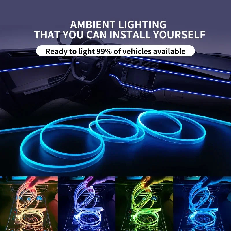 Ruban led flexible car interior ambiance lumière usb adhésive multiple couleurs moderne lumineuse