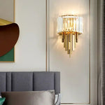 applique murale moderne or transparent led verrous vertical chambre salon