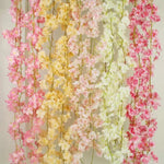 guirlande fleurs artificielles mariage rose clair blanc décoratif intérieur romantique 1.8m 135 têtes