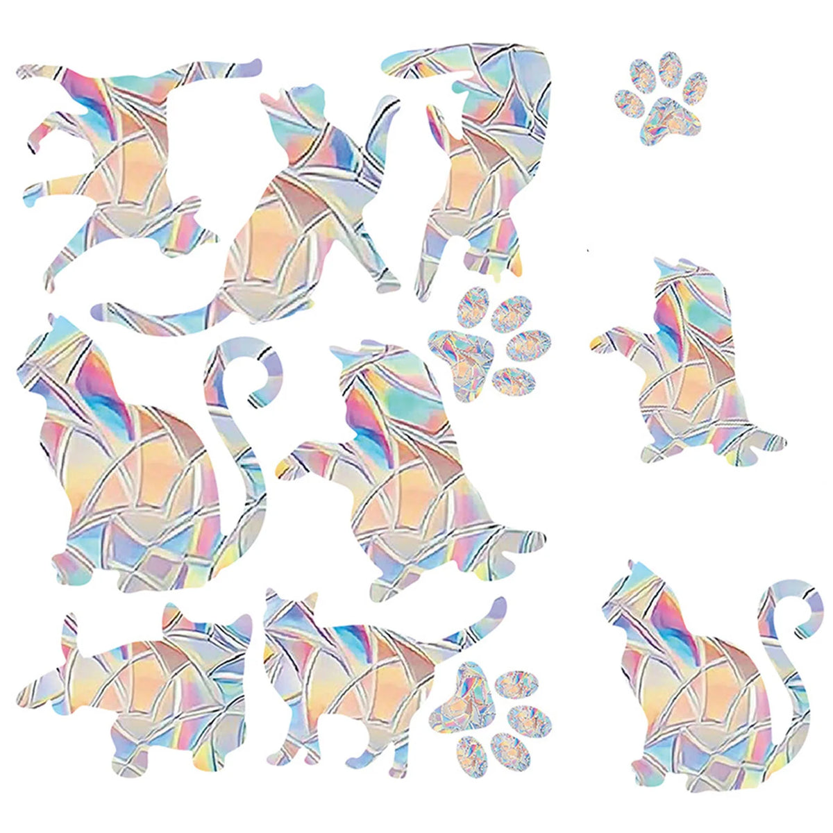 sticker decoratif multicolore geometrique moderne adhesif coeurs papillons champignons feuilles lune echangable fenetre maison