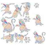 sticker decoratif multicolore geometrique moderne adhesif coeurs papillons champignons feuilles lune echangable fenetre maison