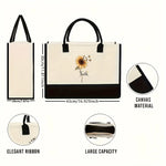 sac main toile fleurs tournesols papillons beige noir faith écologique réutilisable moderne élégant