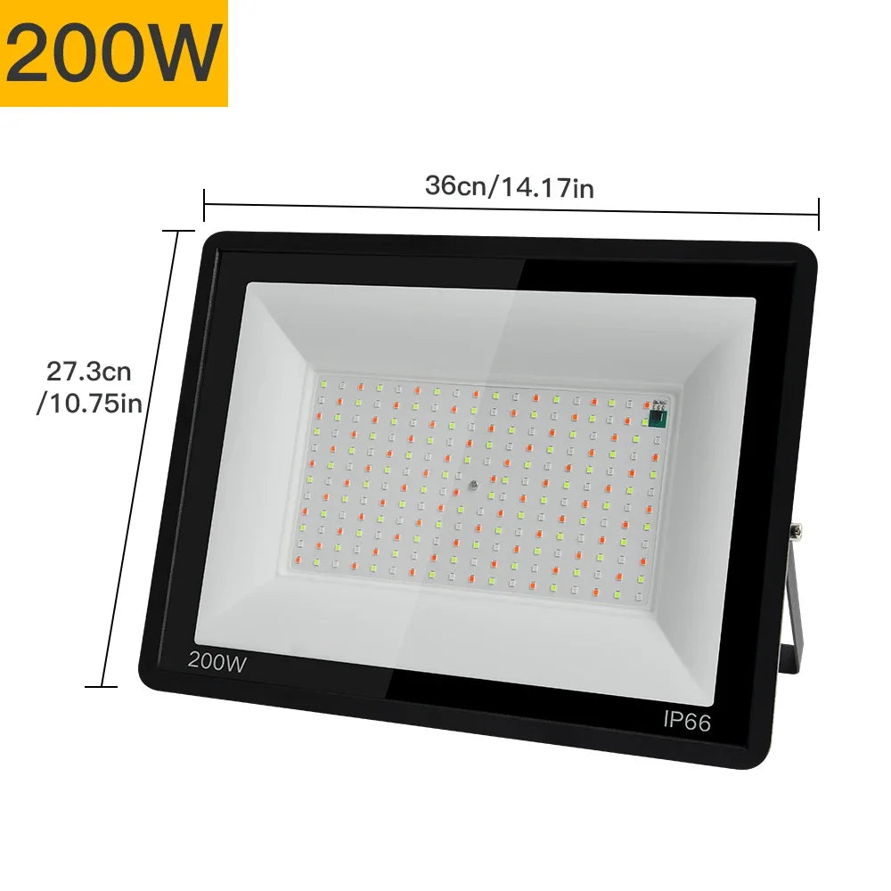 projecteur led rgb 220v ip66 étanche noir moderne bras articulé cordon long