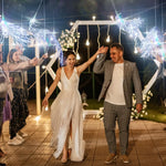 rubans led mariage argenté blanc tissé brillant moderne festif clips interrupteur 50cm