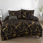 housse couette marbre noire or moderne ensemble literie polyester adultes chambre maison