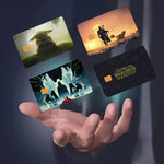 autocollants carte bancaire star wars images films vert beige noir orange bleu blanc adhésifs