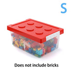boîte rangement plastique transparente jouets blocs construction empilable chambre enfant colorée