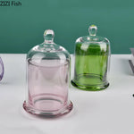 cloches verre moderne argenté violet rose vert transparentes