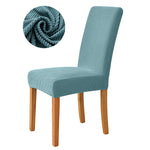 housse chaise jacquard gris rose vert marron moderne adhésif polyester pliage salon mariage banquet