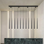 Suspension lumineuse moderne noire led minimaliste éclairage intérieur décoration maison 20 sources lumineuses