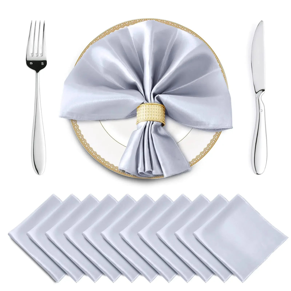 serviettes table satin rouge classiques 30x30cm coton opaques