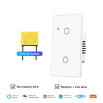 interrupteur intelligent lumière blanc mat moderne wi fi alexa google controle tactile sans fil
