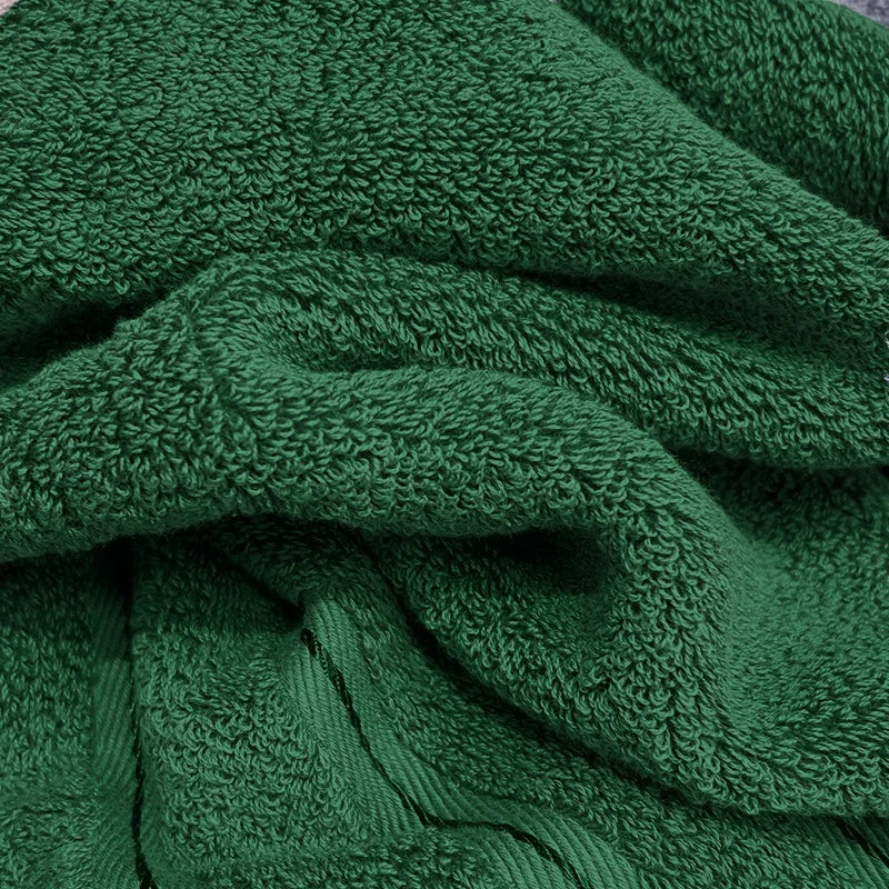 serviettes main coton 35x35cm vert foncé marron gris bordure horizontale classique pièces