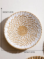 décoration murale bohème panier tressé beige noir blanche artisanale pastoral ethnique