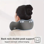 coussin voyage ergonomique mousse mémoire forme gris clips boîte rangement instructions utilisation confortable moderne