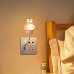 veilleuse usb animaux mignons dessin animé nuit blanc jaune rose chambre enfants