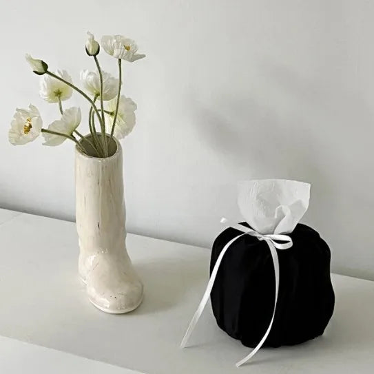 sac mouchoirs moderne élégant satiné bleu gris noir vert olive blanc ruban fixation