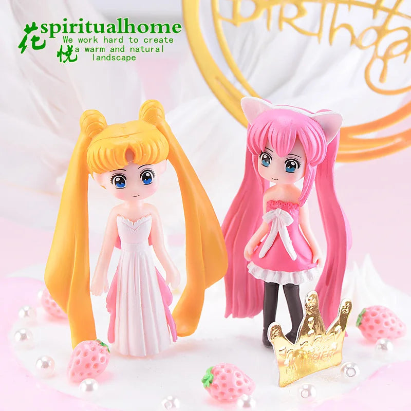 figurines anime personnages détaillées robes coiffures stylisées couleurs vives opaques mignonnes