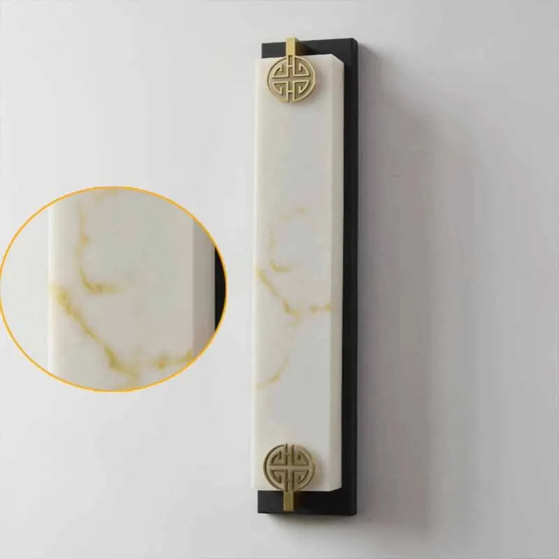 lampe murale moderne blanc doré marbre veines jaunes acier inoxydable éclairage maison 51cm 12cm