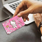 autocollants carte credit dessin anime fleurs cerisier pp paper waterproof réutilisable roseclair oneunit