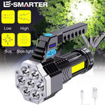lampe torche led rechargeable leds cable usb moderne robuste camping
