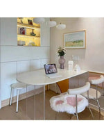 tapis blanc rose pâle motif pattes chat doux fourré acrylique daim moderne chambre maison