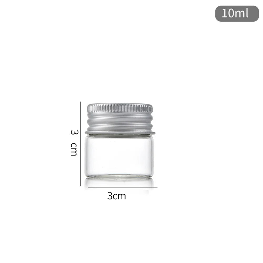 bouteilles transparentes stockage 10ml 20ml 30ml 40ml 50ml capsules métalliques respectueux environnement moderne minimaliste