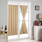 rideau porte tissu polyester gris noir beige opacité moderne ruban fixation 137x102cm 64x183cm