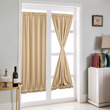 rideau porte tissu polyester gris noir beige opacité moderne ruban fixation 137x102cm 64x183cm
