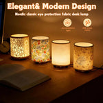 lampe moderne beige motifs floraux usb alimentée lumière chaude décoration chambre tissu floral